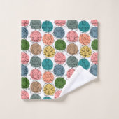 Paarse franjeaap Yoga seamless pattern 9 Bad Handdoek (Wasdoekje)