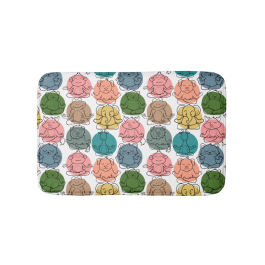 Paarse franjeaap Yoga seamless pattern 9 Badmat (Voorkant)