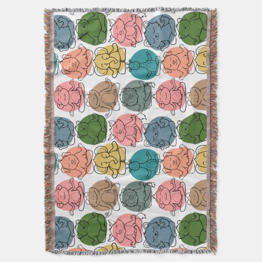 Paarse franjeaap Yoga seamless pattern 9 Deken (Voorkant Verticaal)