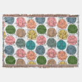 Paarse franjeaap Yoga seamless pattern 9 Deken (Voorkant)