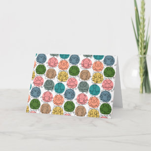 Paarse franjeaap Yoga seamless pattern 9 Kaart