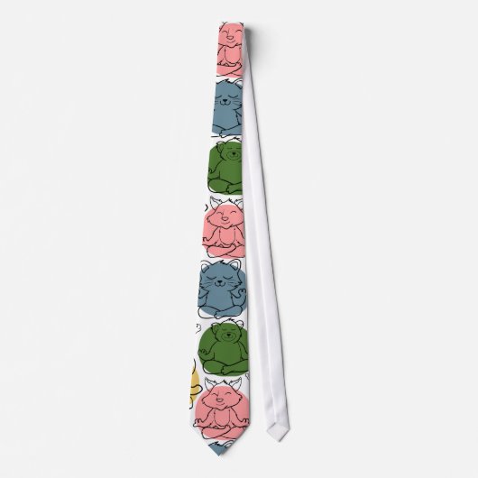 Paarse franjeaap Yoga seamless pattern 9 Stropdas (Voorkant)