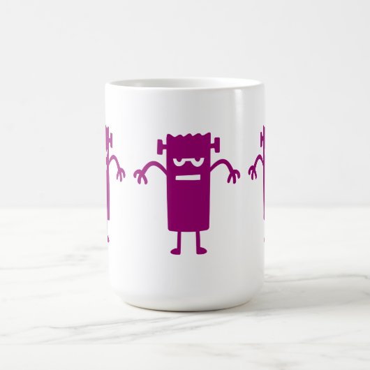 Paarse Frankenstein Halloween Clip Art Coffee Mok (Center)
