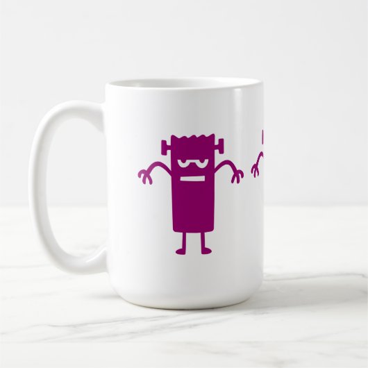 Paarse Frankenstein Halloween Clip Art Coffee Mok (Links)