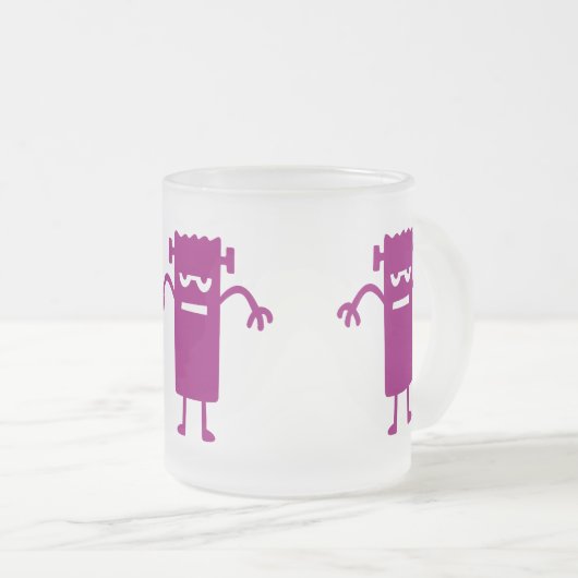 Paarse Frankenstein Halloween Clip Art Coffee Mok (Voorkant rechts)