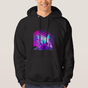 Paarse Franse hond in de ruimte Hoodie