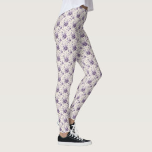 Paarse Franse land toile fleurie vlinders Leggings