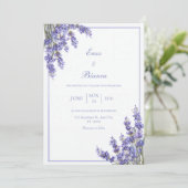 Paarse Franse Lavendel Rustieke Minimalistische Li Kaart (Staand voorkant)