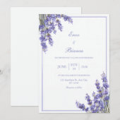 Paarse Franse Lavendel Rustieke Minimalistische Li Kaart (Voorkant / Achterkant)