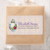 Paarse  Franse Tea Party Etiket (Insitu)