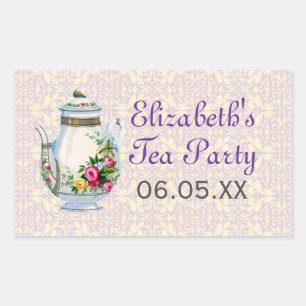Paarse Franse Tea Party Favor Stickers