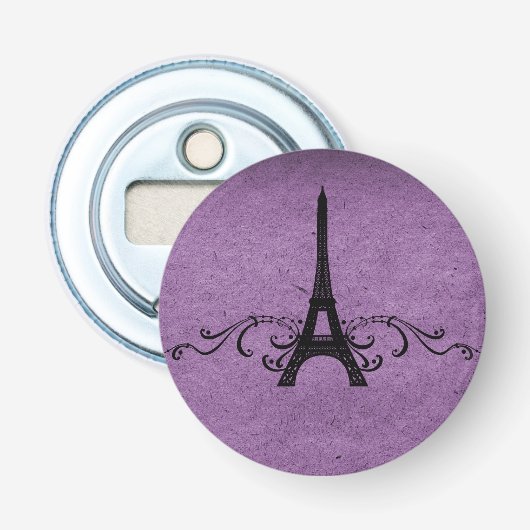 Paarse Franse Vlaanderen Button Flesopener (Voorkant)