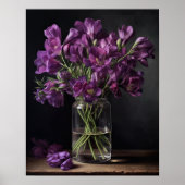 Paarse Freesia Bloemen Art Print Poster (Voorkant)