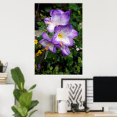 Paarse Freesia Bloemen Poster (Thuiskantoor)