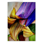 Paarse Fritillary flower original art waterverf (Voorkant)