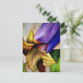 Paarse Fritillary flower original art waterverf Briefkaart (Staand voorkant)