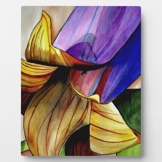 Paarse Fritillary flower original art waterverf Fotoplaat (Voorkant)