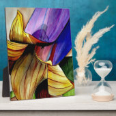 Paarse Fritillary flower original art waterverf Fotoplaat (Zijkant)