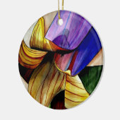 Paarse Fritillary flower original art waterverf Keramisch Ornament (Links)