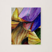 Paarse Fritillary flower original art waterverf Legpuzzel (Verticaal)