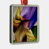 Paarse Fritillary flower original art waterverf Metalen Ornament (Rechts)