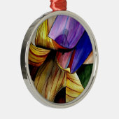 Paarse Fritillary flower original art waterverf Metalen Ornament (Rechts)