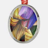 Paarse Fritillary flower original art waterverf Metalen Ornament (Links)