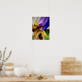 Paarse Fritillary flower original art waterverf Poster (Keuken)