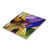 Paarse Fritillary flower original art waterverf Tegeltje (Zijkant)