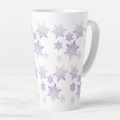 Paarse Frost Snowflakes Latte Mok (Rechterhoek)