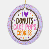 Paarse Frosted Sprinkles I Love Donuts Cake Pop Keramisch Ornament (Links)