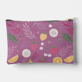 "Paarse Fruit en Bladpatroon Zipper Bag" Etui (Achterkant)