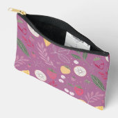 "Paarse Fruit en Bladpatroon Zipper Bag" Etui (Open)