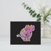 paarse fruitige olifant briefkaart (Staand voorkant)