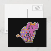 paarse fruitige olifant briefkaart (Voorkant / Achterkant)