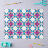 Paarse Fuchsia Blue Pink Blauwgroen Mandala Ontwer Tissuepapier (Craft)