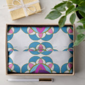 Paarse Fuchsia Blue Pink Blauwgroen Mandala Ontwer Tissuepapier (Geschenk)