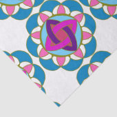 Paarse Fuchsia Blue Pink Blauwgroen Mandala Ontwer Tissuepapier (Detail)