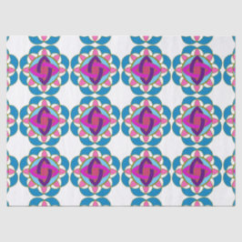 Paarse Fuchsia Blue Pink Blauwgroen Mandala Ontwer Tissuepapier