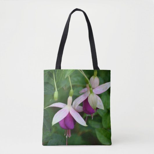 Paarse Fuchsia Flowers met White Sepals Floral Tote Bag (Voorkant)