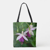 Paarse Fuchsia Flowers met White Sepals Floral Tote Bag (Achterkant)