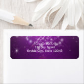 Paarse Fuchsia Glitter Club Feest Adres Labels (Insitu)