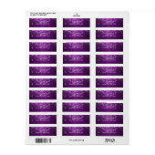 Paarse Fuchsia Glitter Club Feest Adres Labels (Full Sheet)
