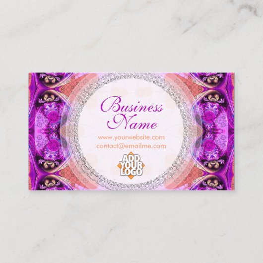 Paarse Fuchsia Healing New age Visitekaartje (Achterkant)