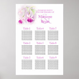 Paarse fuchsia huwelijks zitplaats tafel planner 1 poster