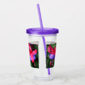 Paarse Fuchsia met roze Sepals Floral Acryl Drinkbeker (Links)