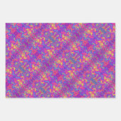 Paarse, Fuchsia, Oranje & Gele Draaipatroon Inpakpapier Vel (Voorkant)