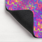 Paarse, Fuchsia, Oranje & Gele Draaipatroon Muismat (Hoek)