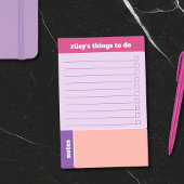 Paarse fuchsia perzik dingen om te doen & notities post-it® notes