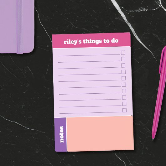 Paarse fuchsia perzik dingen om te doen & notities post-it® notes